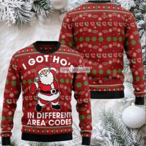 I Got Hos In Different Area Codes Santa Claus Ugly Christmas Sweater Cool
