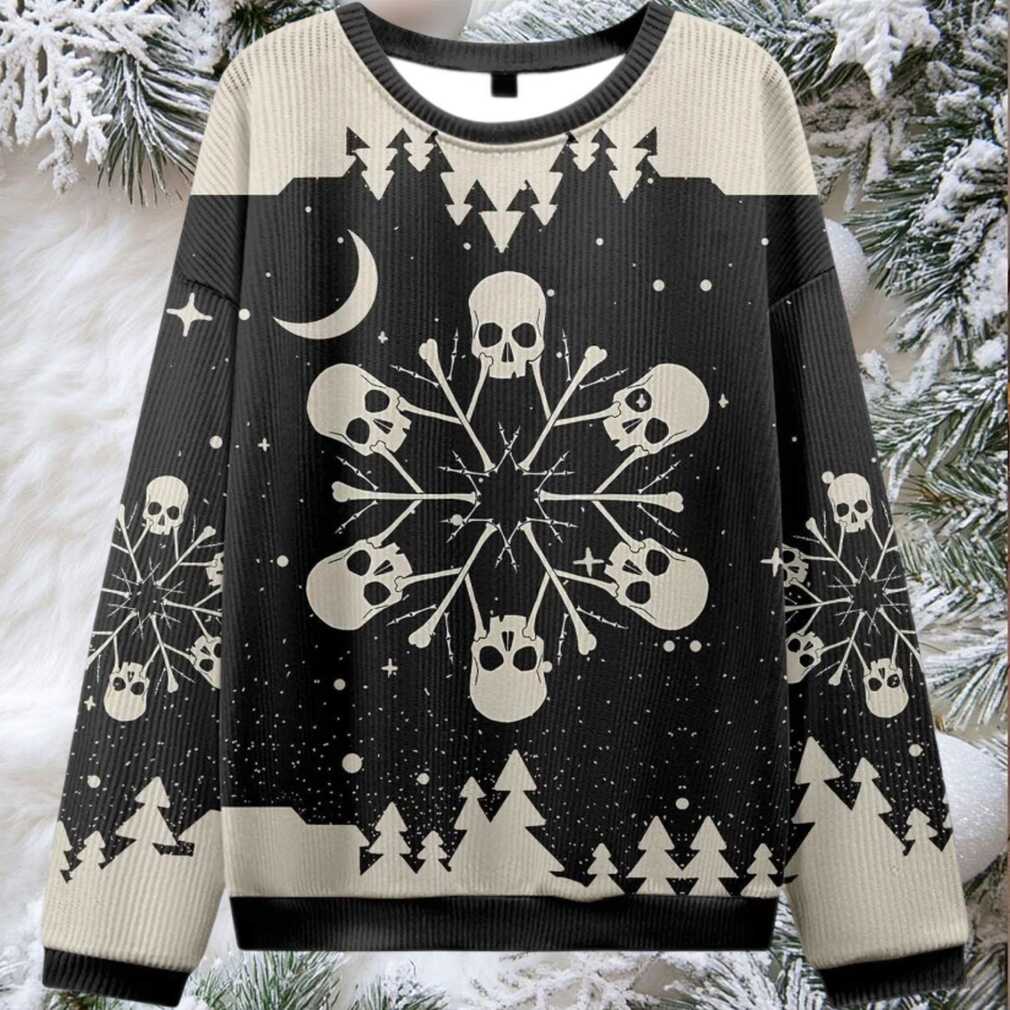2025 Snowflake Skull Ugly Christmas Sweater 2025 Snowflake Skull Ugly Christmas Sweater