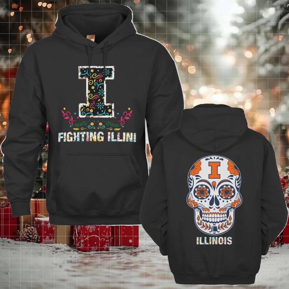 Illinois Fighting Illini Dia De Los Muertos T Shirt College Football Fan Tee Illinois Fighting Illini Dia De Los Muertos T Shirt College Football Fan Tee