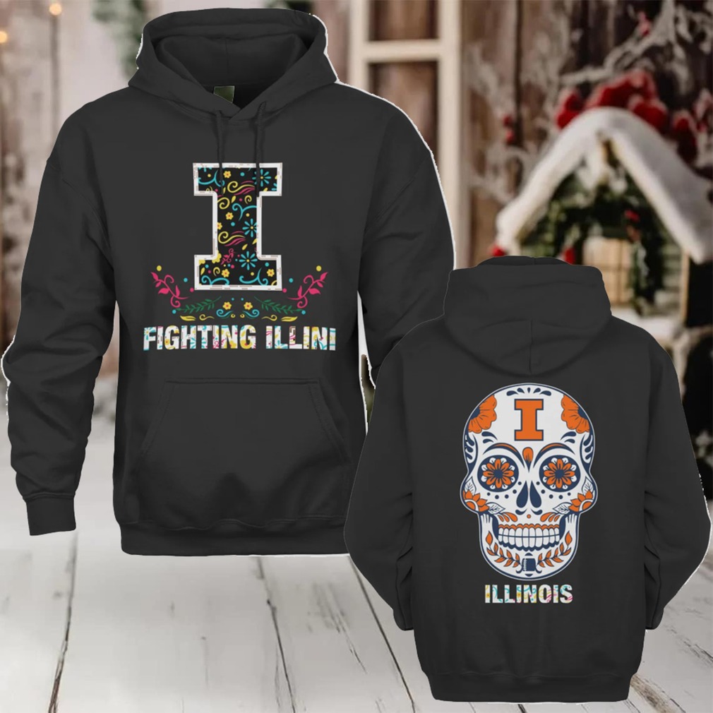 Illinois Fighting Illini Dia De Los Muertos T Shirt College Football Fan Tee Illinois Fighting Illini Dia De Los Muertos T Shirt College Football Fan Tee