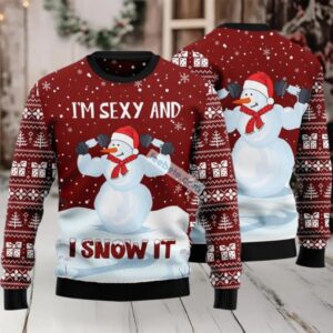 Im Sexy And I Snow It Gymer Ugly Christmas Sweater Vacation
