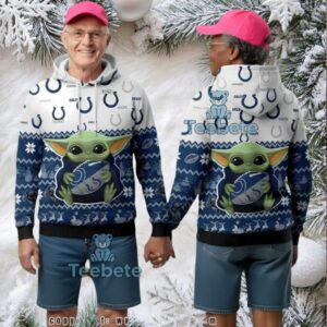 Indianapolis Colts Baby Yoda Football Ugly Christmas 3D Hoodie