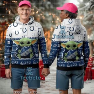 Indianapolis Colts Baby Yoda Football Ugly Christmas 3D Hoodie