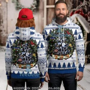 Indianapolis Colts Christmas Tree Wreath Ugly 3D Hoodie For Men