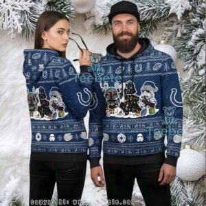 Indianapolis Colts Darth Vader Stormtrooper Ugly Christmas 3D Hoodie Indianapolis Colts Darth Vader Stormtrooper Ugly Christmas 3D Hoodie