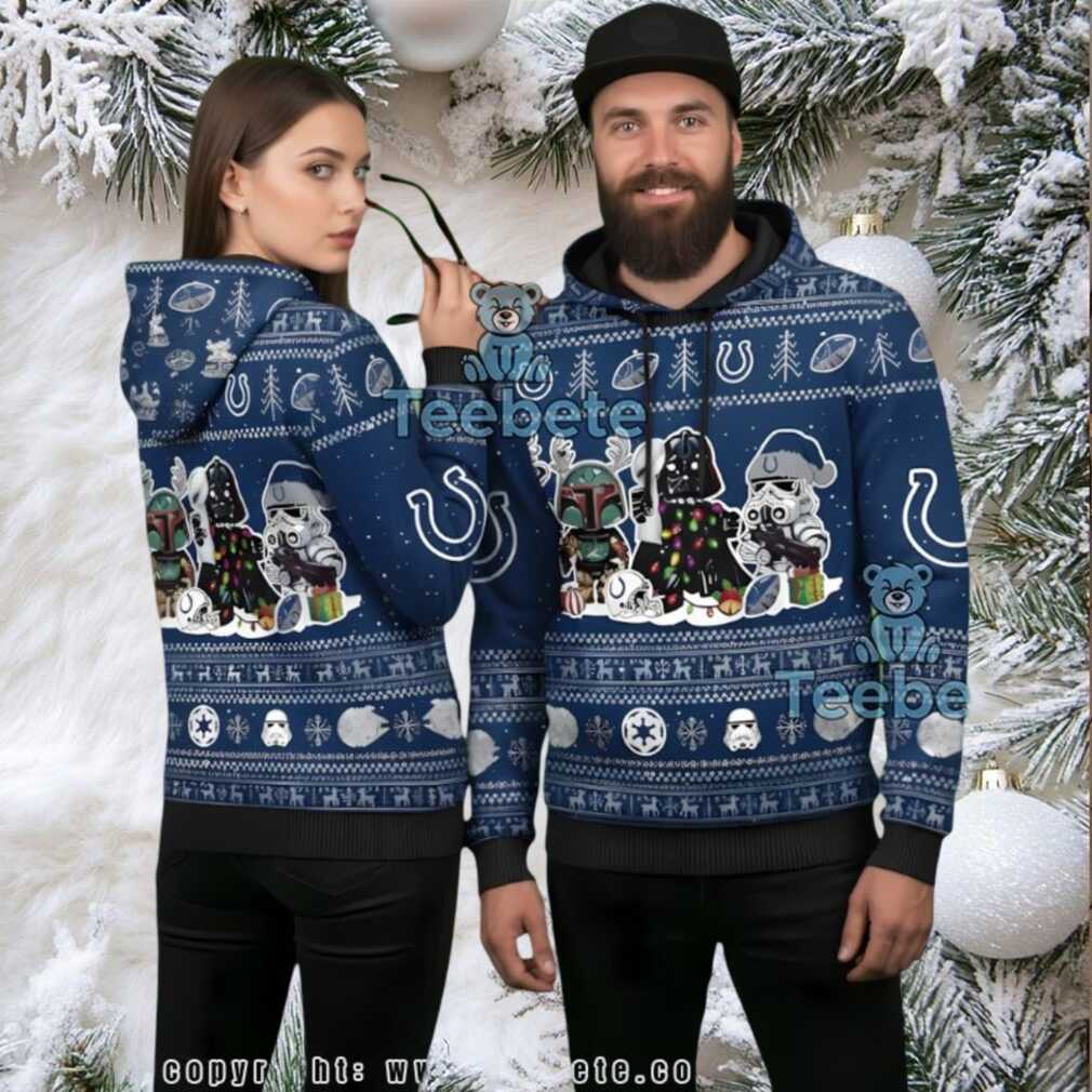 Indianapolis Colts Darth Vader Stormtrooper Ugly Christmas 3D Hoodie Indianapolis Colts Darth Vader Stormtrooper Ugly Christmas 3D Hoodie