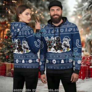Indianapolis Colts Darth Vader Stormtrooper Ugly Christmas 3D Hoodie