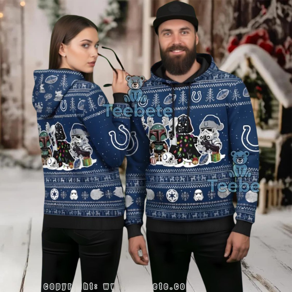 Indianapolis Colts Darth Vader Stormtrooper Ugly Christmas 3D Hoodie Indianapolis Colts Darth Vader Stormtrooper Ugly Christmas 3D Hoodie