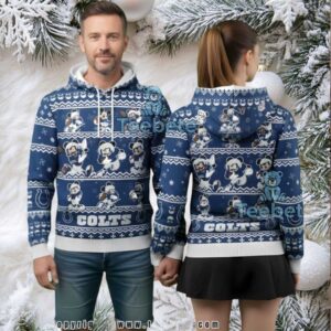 Indianapolis Colts Disney Team Blue White Ugly Christmas 3D Hoodie Indianapolis Colts Disney Team Blue White Ugly Christmas 3D Hoodie