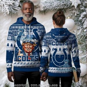 Indianapolis Colts Donald Trump Fan Ugly Christmas 3D Hoodie Indianapolis Colts Donald Trump Fan Ugly Christmas 3D Hoodie