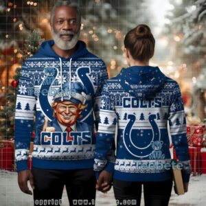 Indianapolis Colts Donald Trump Fan Ugly Christmas 3D Hoodie