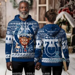 Indianapolis Colts Donald Trump Fan Ugly Christmas 3D Hoodie