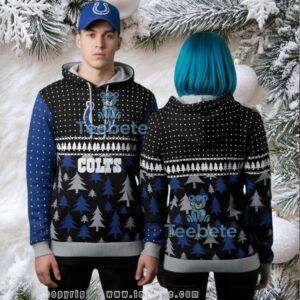 Indianapolis Colts Horseshoe Logo Christmas Tree Ugly 3D Hoodie Indianapolis Colts Horseshoe Logo Christmas Tree Ugly 3D Hoodie