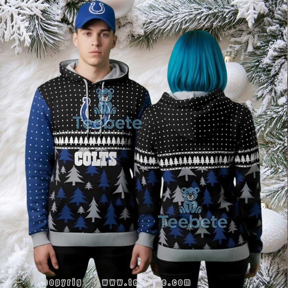Indianapolis Colts Horseshoe Logo Christmas Tree Ugly 3D Hoodie Indianapolis Colts Horseshoe Logo Christmas Tree Ugly 3D Hoodie