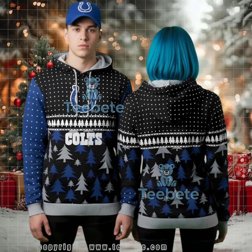Indianapolis Colts Horseshoe Logo Christmas Tree Ugly 3D Hoodie Indianapolis Colts Horseshoe Logo Christmas Tree Ugly 3D Hoodie