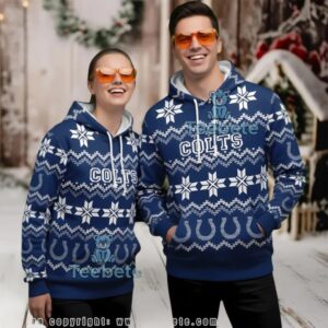 Indianapolis Colts Horseshoe Logo Ugly Christmas 3D Hoodie Fan Gift