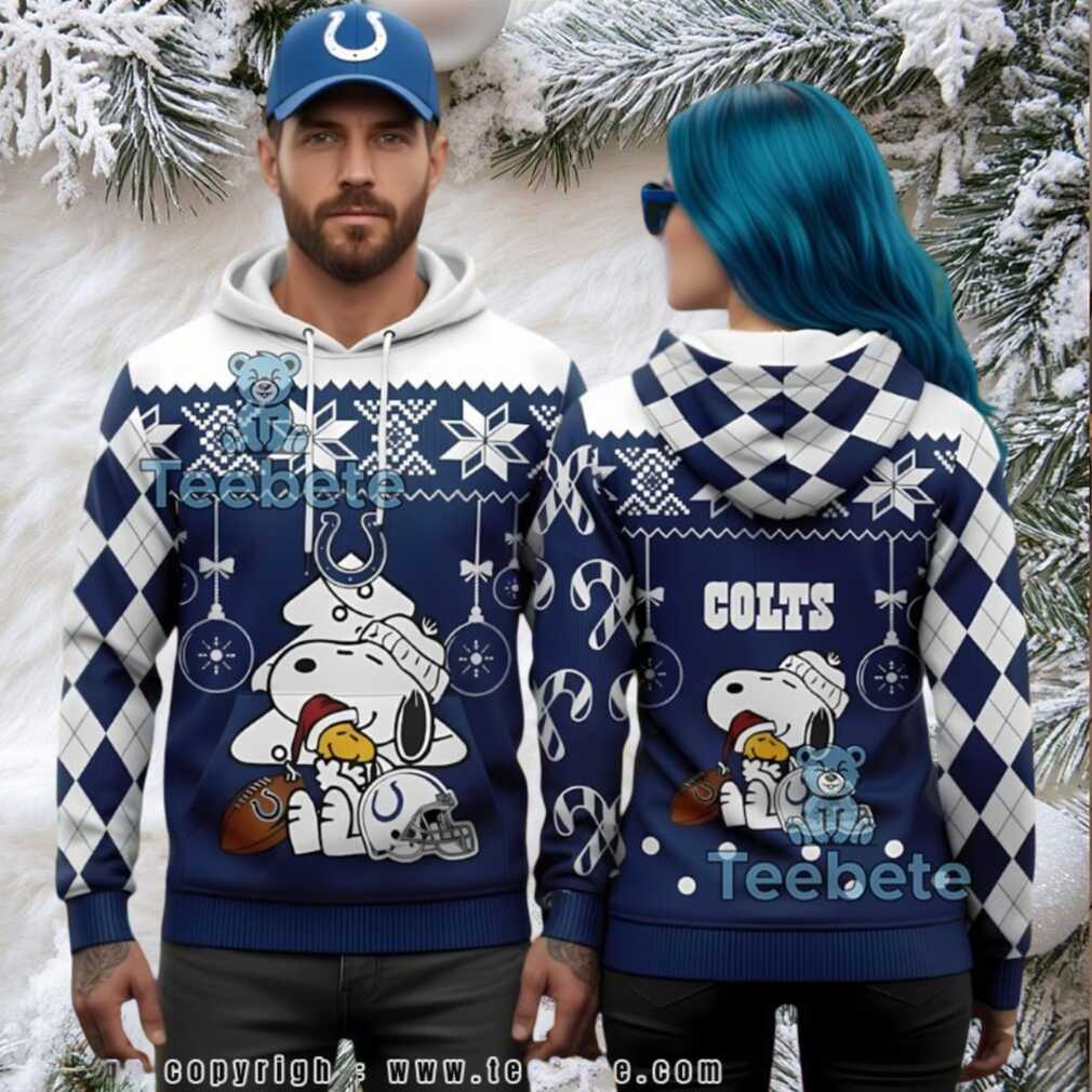 Indianapolis Colts Peanuts Snoopy Christmas Tree Ugly 3D Hoodie
