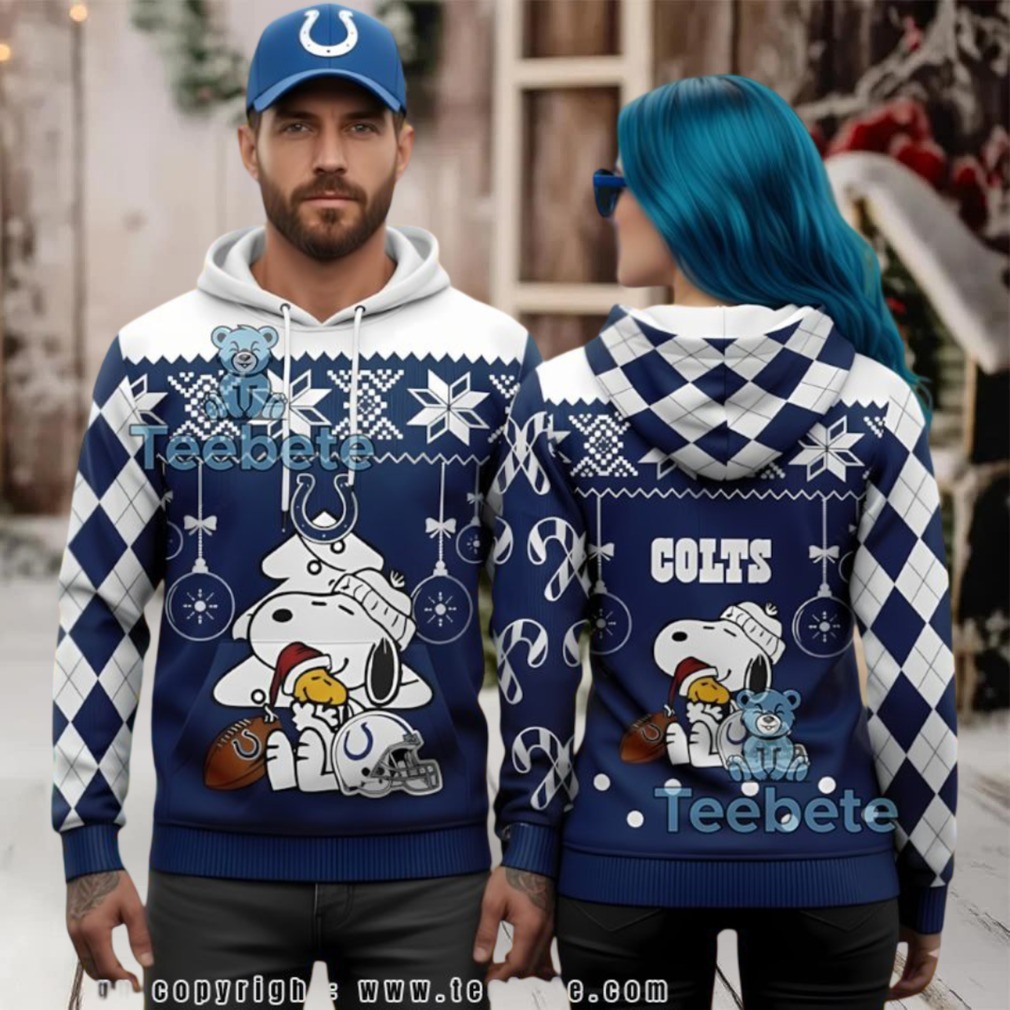 Indianapolis Colts Peanuts Snoopy Christmas Tree Ugly 3D Hoodie Indianapolis Colts Peanuts Snoopy Christmas Tree Ugly 3D Hoodie