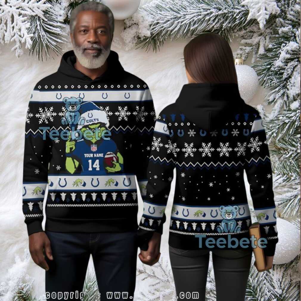 Indianapolis Colts Personalized Grinch Ugly Christmas 3D Hoodie Men Indianapolis Colts Personalized Grinch Ugly Christmas 3D Hoodie Men