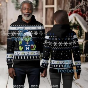 Indianapolis Colts Personalized Grinch Ugly Christmas 3D Hoodie Men