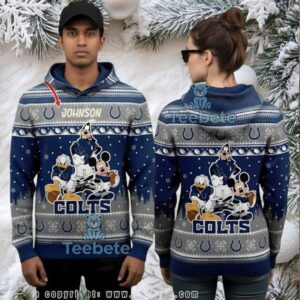 Indianapolis Colts Personalized Mickey Mouse Donald Duck Goofy Ugly 3D Hoodie