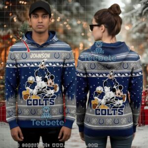 Indianapolis Colts Personalized Mickey Mouse Donald Duck Goofy Ugly 3D Hoodie