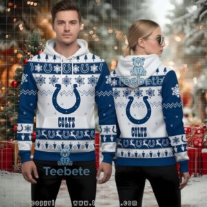 Indianapolis Colts Reindeer Snowflake Ugly Christmas 3D Hoodie