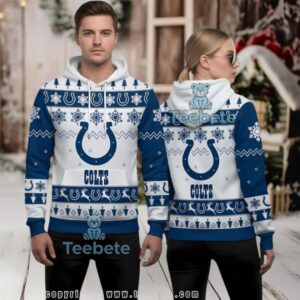 Indianapolis Colts Reindeer Snowflake Ugly Christmas 3D Hoodie