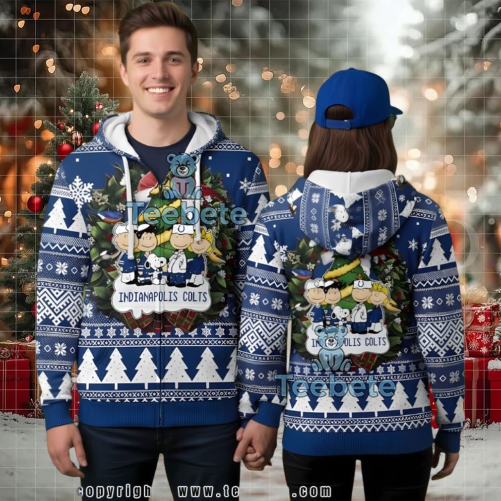 Indianapolis Colts Snoopy And Friends Ugly Christmas 3D Hoodie