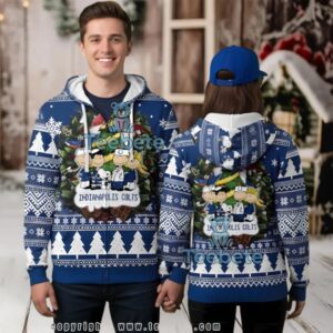 Indianapolis Colts Snoopy And Friends Ugly Christmas 3D Hoodie