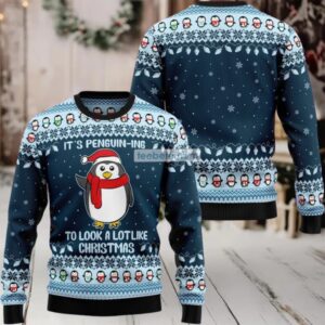 Its Penguining Look Like Christmas Ugly Christmas Sweater Vintage