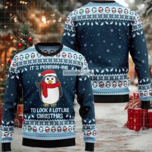 Its Penguining Look Like Christmas Ugly Christmas Sweater Vintage