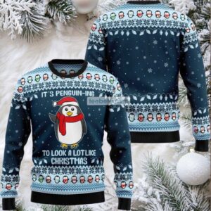 Its Penguining Look Like Christmas Ugly Christmas Sweater Vintage
