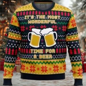 It’s The Most Wonderful Time For A Beer Parody Ugly Christmas Sweater