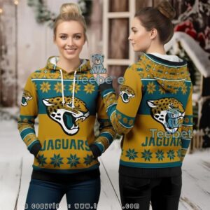 Jacksonville Jaguars Classic Logo Ugly Christmas 3D Hoodie