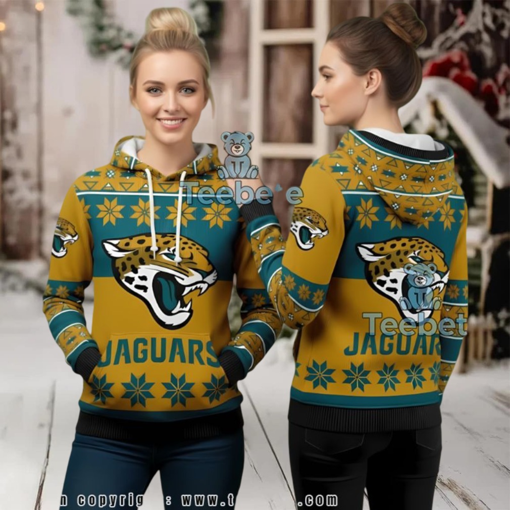 Jacksonville Jaguars Classic Logo Ugly Christmas 3D Hoodie Jacksonville Jaguars Classic Logo Ugly Christmas 3D Hoodie