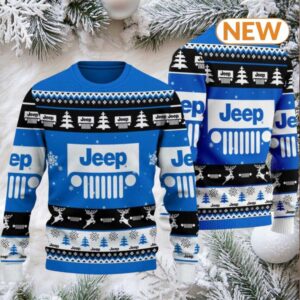 Jeep 2024 Christmas Blue Ugly Sweater