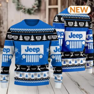 Jeep 2024 Christmas Blue Ugly Sweater