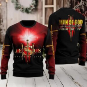 Jesus Man Of God Ugly Christmas Sweater