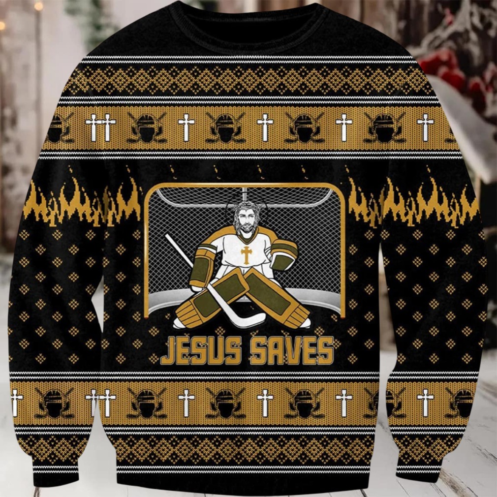 Jesus Saves Hockey Ugly Christmas Sweater Jesus Saves Hockey Ugly Christmas Sweater