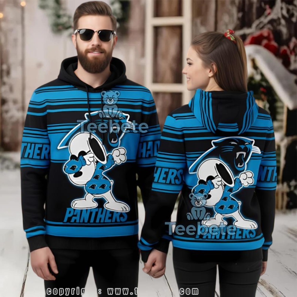 Carolina Panthers Snoopy Dabbing 3D Ugly Hoodie Youth
