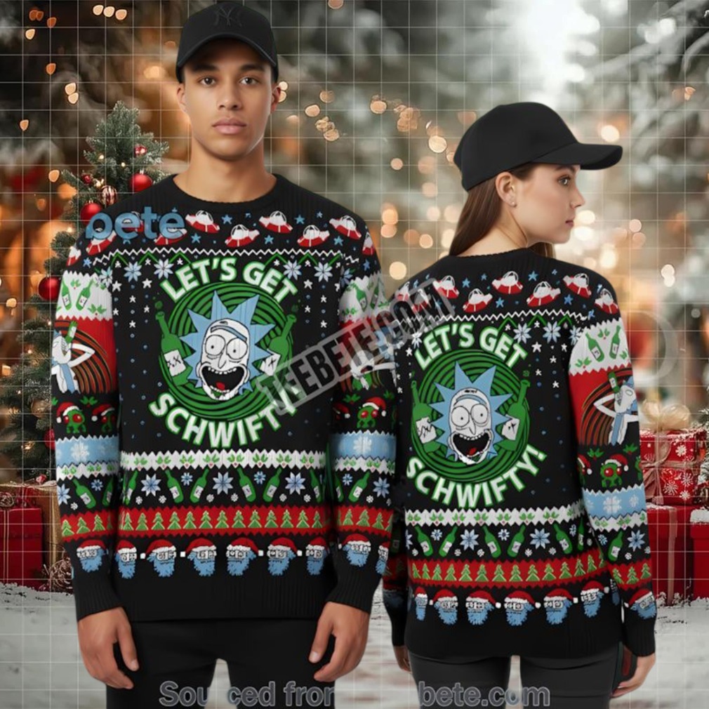 Lets Get Schwifty Rick And Morty Ugly Christmas Sweater Black Best