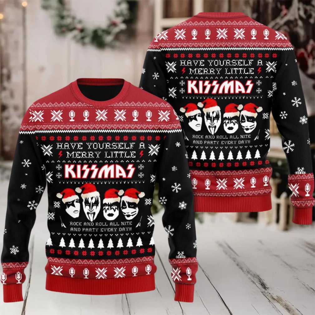 Kiss Band Detroit Santa Merry Christmas Ugly Sweater Kiss Band Detroit Santa Merry Christmas Ugly Sweater