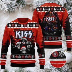 Kiss Heavy Metal Band Ugly Xmas Wool Knitted Sweater