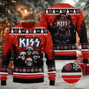 Kiss Heavy Metal Band Ugly Xmas Wool Knitted Sweater