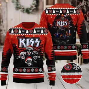 Kiss Heavy Metal Band Ugly Xmas Wool Knitted Sweater