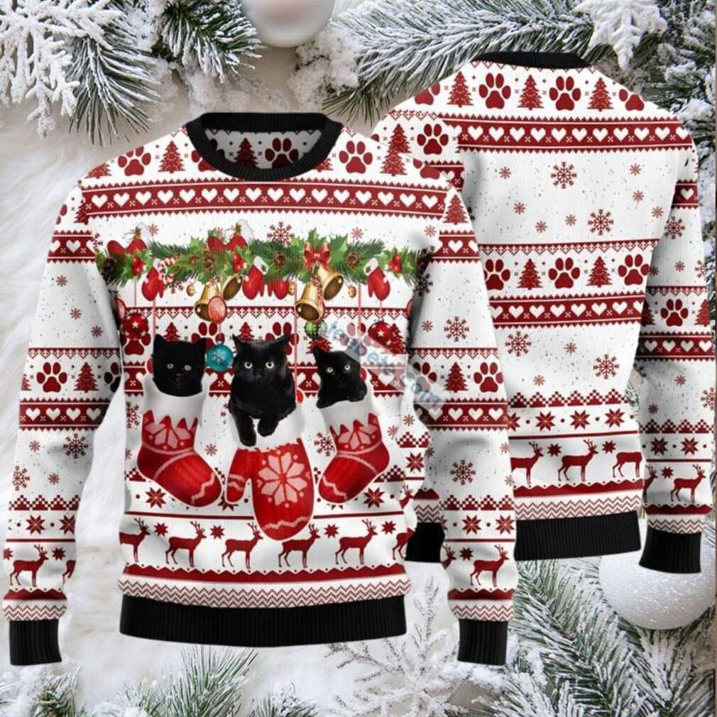 Kittens In Socks Ugly Christmas Sweater White Party Kittens In Socks Ugly Christmas Sweater White Party