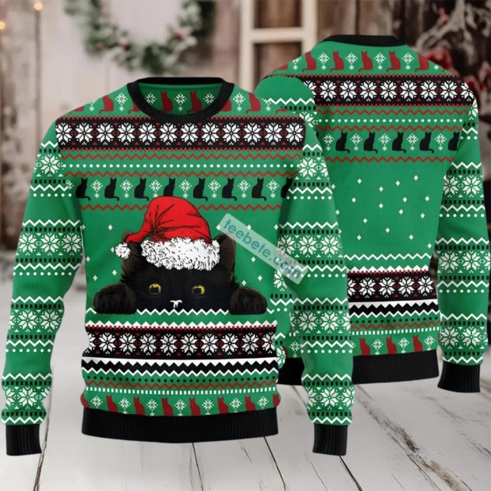 Kittens Playing With Snow Ugly Christmas Sweater Green Plus Size
