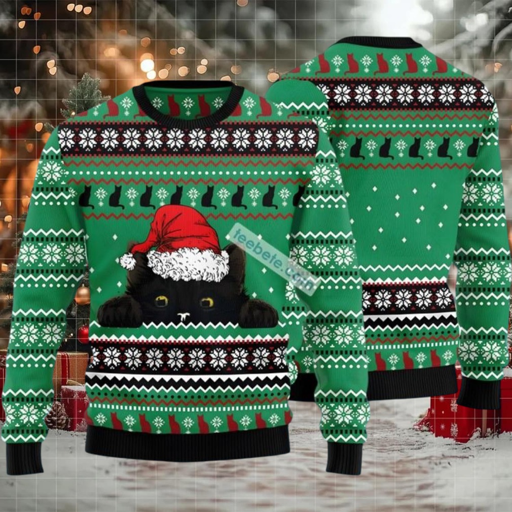 Kittens Playing With Snow Ugly Christmas Sweater Green Plus Size