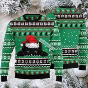 Kittens Playing With Snow Ugly Christmas Sweater Green Plus Size